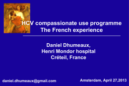 HCV compassionate use programme the French experience