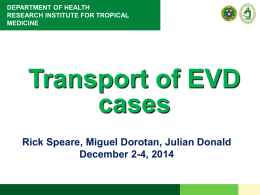 Reasons for transporting EVD cases