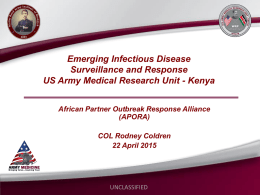 Overview Briefing for AFRICOM Partners Health Engagement Forum