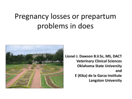 Pregnancy diagnosis and prepartum conditions affecting does