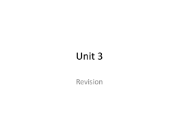 Unit 3 – Infection and Response