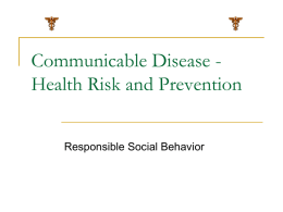 11 Communicable Disease -Health Risk and Prevention