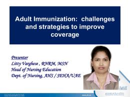 Adult Vaccination - Primary Healthcare 2016