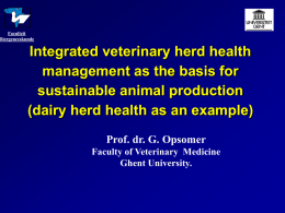 integrated dairy herd healthmanagement as the basis