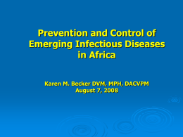 Prevention and Control of Infectious Diseases in Africa