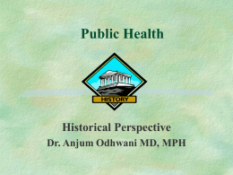 Public Health Historical Perspective