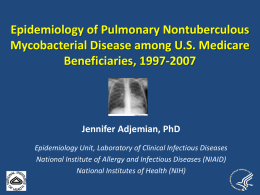 Prevalence of Pulmonary Nontuberculous Mycobacterial Infections