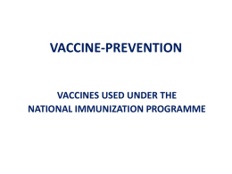 Practical II – National Immunization Programme