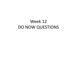 Week 2 DO NOW QUESTIONS