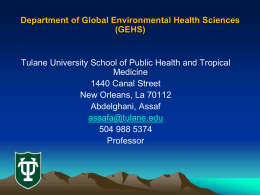 ENHS 603 Environmental Health Abdelghani