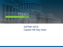 ASTMH Leadership May 2015 Hill Day Prep