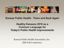 Kansas Public Health: There and Back Again