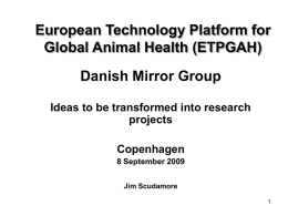 ETP Global Animal Health Danish Proposals and the