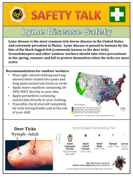 SAFETY TALK Lyme Disease Safety Review / Discussion Questions