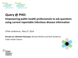 Query presentation slides for the CPHA 2014 conference