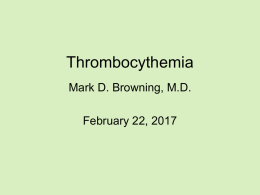 Thrombocythemia - Oncology Hematology Associates