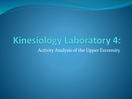 Kinesiology Laboratory 4 - Kinesiology Lab