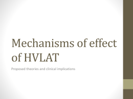Mechanisms of effect of HVLAT