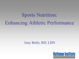 Sports Nutrition: Enhancing Athletic Performance