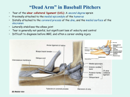 Application: “Dead Arm” in Baseball Pitchers
