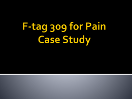 F-tag 309 for Pain With Case Study