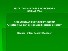 Beginning an Exercise Program