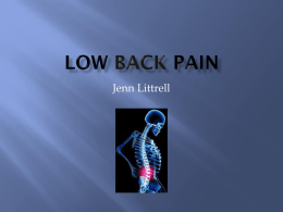 Low Back Pain - Weber State University