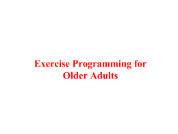 Exercise Programs for Older Adults