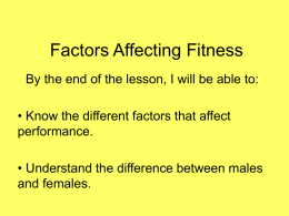 Factors Affecting Fitness