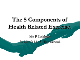 The 5 Components of Health Related Exercise.