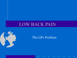 LOW BACK PAIN – West Ayton and Snainton Surgeries