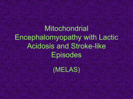 Mitochondrial Encephalomyopathy with Lactic Acidosis and
