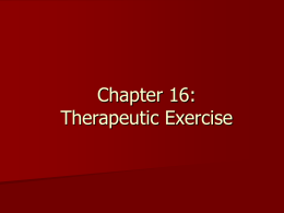 Therapeutic Exercise - Athletic Medicine and Physical