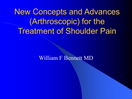 New Concepts and Advances (Arthroscopic) for the Treatment
