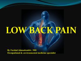 Occupations & back pain