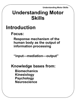 Understanding Motor Skills