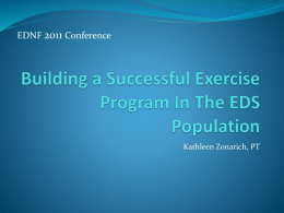 Developing An Exercise Program In The EDS Population