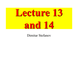 Lecture 13 and 14 - Electrical & Computer Engineering