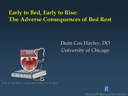 The Adverse Consequences of Bed Rest