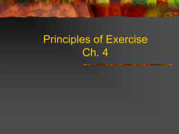 1. Principles of Exercise