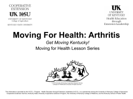 Moving For Health: Arthritis - UK College of Agriculture