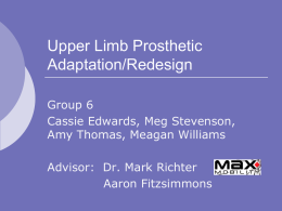 Upper Limb Prosthetic Adaptation/Redesign