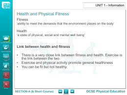Health and Physical Fitness