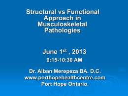 Structural vs Functional Approach in Musculoskeletal Pathologies