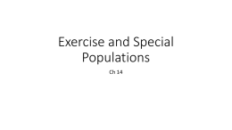 Exercise and Special Populations