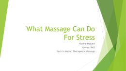 What Massage Can Do For Stress - Back in Motion Therapeutic