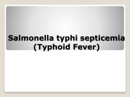 Salmonella typhi septicemia (Typhoid Fever)