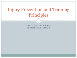 Injury Prevention and Training Principles