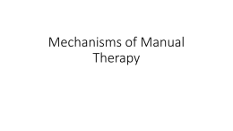 Mechanisms of Manual Therapy