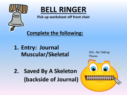 Entry: Journal Muscular/Skeletal Saved By A Skeleton